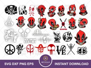 Deadpool SVG Cut Files, PNG, Bundle
