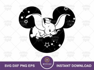 Dumbo SVG Disneyland Silhouette Vector EPS