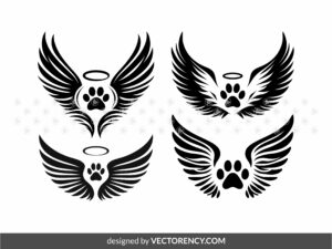 In Memory of Dog SVG, Guardian Wings Clipart