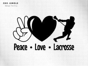 Peace love lacrosse design eps svg