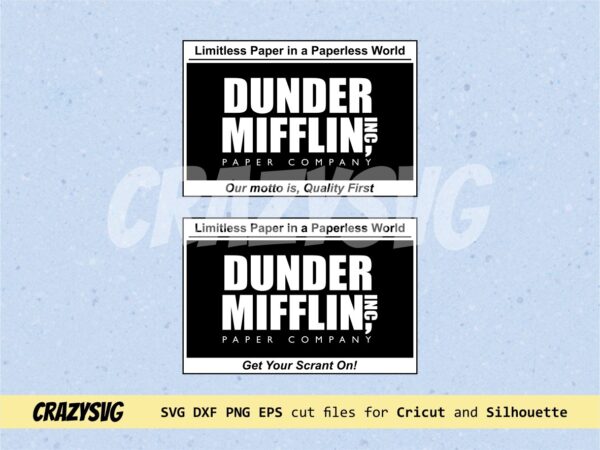 The Office, Dunder Mifflin Box Labels, PNG, SVG, EPS