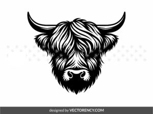 highland cow head svg