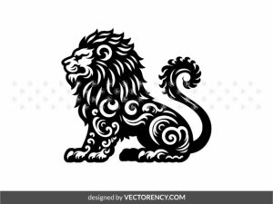 oriental lion vector