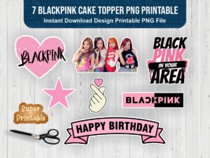 7 Blackpink Cake Topper PNG Printable