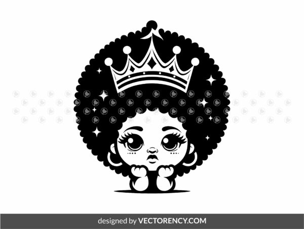 Baby Afro Queen SVG