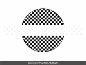 Checkered Circle Monogram Svg