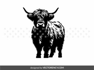 Commercial use Highland Cow Vector Image SVG