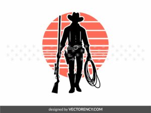 Cowboy Vintage Flat Vector