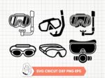 Diving Goggles SVG, Goggles Silhouette, Diving Mask