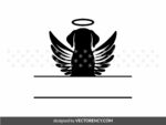 Dog Pet Angle Wings SVG, Monogram Pet Memorial Cut File
