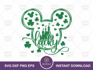 Lucky Svg St Patricks day Mickey Mouse ears PNG DTF