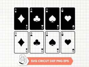 Playing Cards SVG Playing Cards Silhouette Instant Download