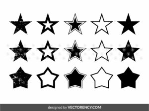 Sparkle, Classic Distressed Outline Star Svg