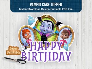 Vampir Cake Topper Printable PNG Download