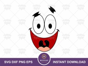 funny patrick star face svg layered
