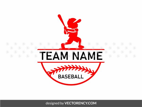 kids baseball team name template logo