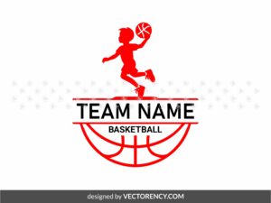 kids basketball team name template logo svg