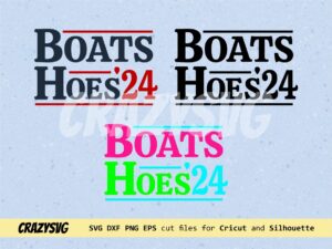 3 Boats and Hoes 2024 Designs Download (SVG, PNG, EPS, DXF)