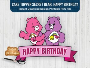 Cake Topper Secret Bear, Happy Birthday Best Friend Bear