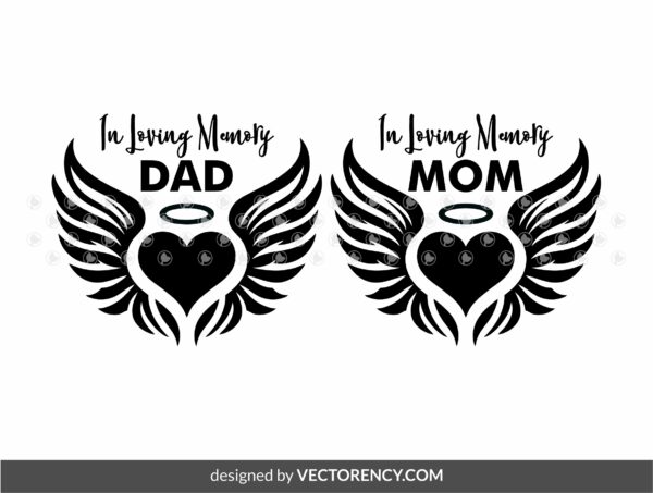 In Loving Memory Dad Mom Designs (SVG, PNG, EPS, DXF)