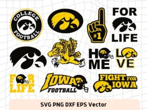 Iowa Hawkeyes Football Designs Set (PNG, EPS, DXF, SVG)