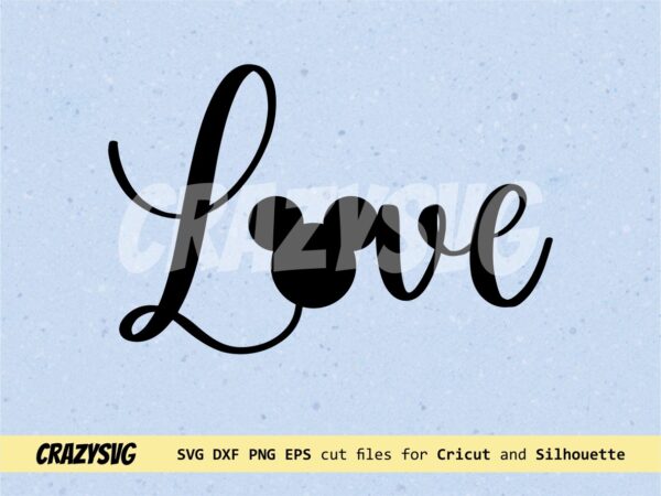 Love Typography Head Mouse SVG
