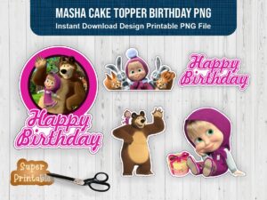 Masha Cake Topper Birthday PNG