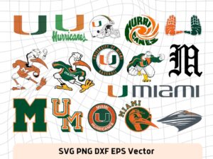 Miami Hurricanes Logo SVG Cut Files, PNG EPS DXF
