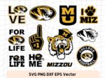 Missouri Tigers Football SVG, PNG, Cut Files, College Football SVG, NCAA Logo SVG.