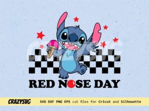 Stitch Red Nose Day SVG EPS