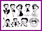 simple small betty boop tattoo set vector png