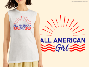 Premium All American Girl Design SVG PNG EPS