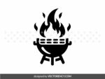 BBQ Grill Flames Logo Template