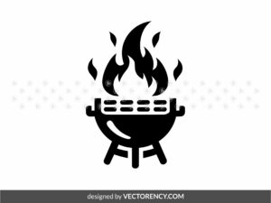 BBQ Grill Flames Logo Template