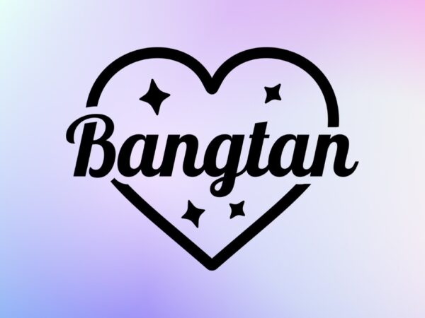 Bangatan SVG Vectorency BTS Heart Name SVG Cut File