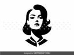Classic Retro Woman SVG clipart