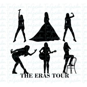 Eras Tour Taylor Silhouettes SVG Cut Files VECTOR