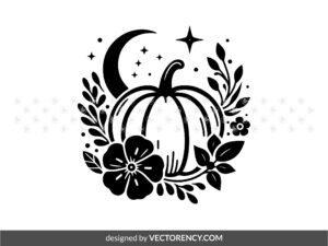 Floral Pumpkin SVG Cut Files, Halloween Design