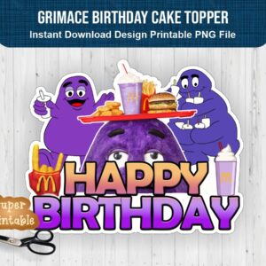 Grimace Birthday Cake Topper