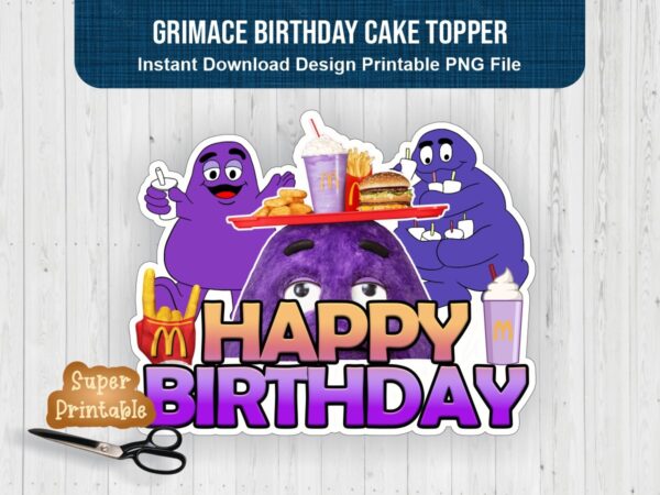 Grimace Birthday Cake Topper