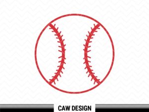 Red Baseball Stitch SVG Clipart