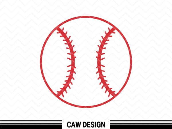 Red Baseball Stitch SVG Clipart