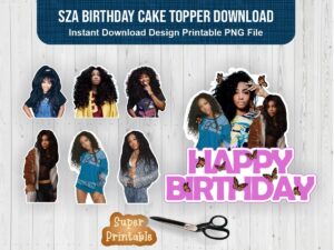 SZA Birthday Cake Topper Download