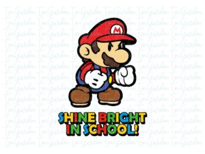 Shine Bright in School! Mario Mario Funny SVG eps