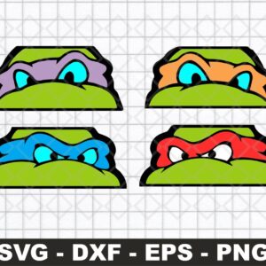 Teenage Mutant Ninja Turtle Peeking SVG Vector