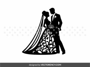 Wedding Cake Topper Cut Files SVG DXF, Bride and Groom