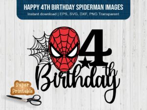 happy 4th birthday spiderman images
