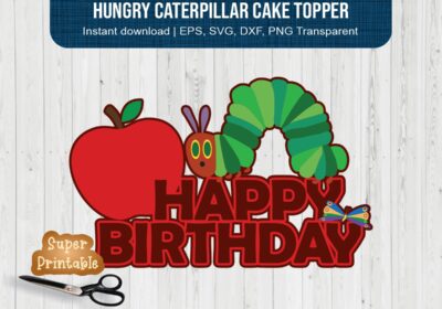 hungry caterpillar cake topper