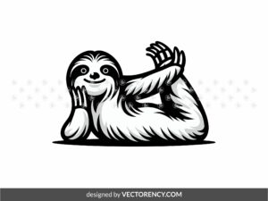 sloth doing yoga poses clipart svg