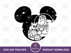 Buzz Lightyear and Socks SVG Ears Outline Silhouette SVG